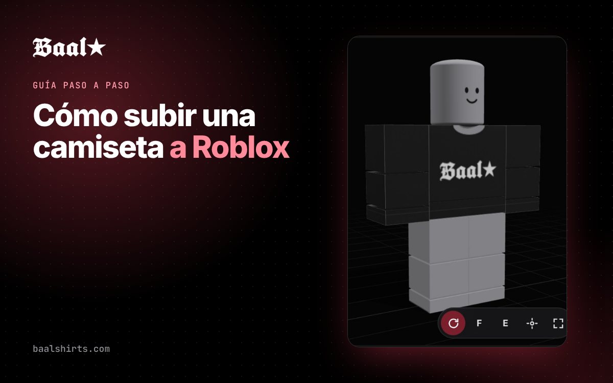 Avatar 3D de Roblox con una camiseta negra lista para subir